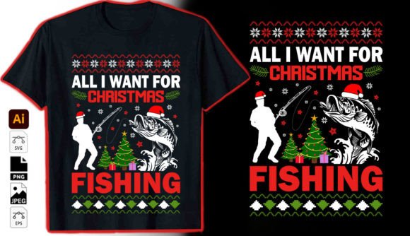 Christmas Fishing Graphic Vector Tshirt: A Designer's Deep Dive