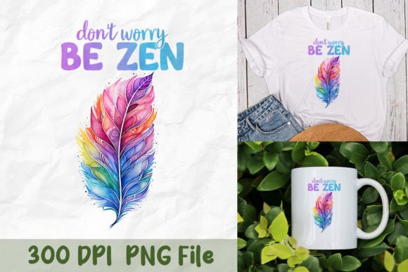 Feather Zen Calmness Graphic: A Soothing Visual for Modern Designs