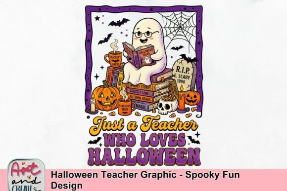 Halloween Teacher Graphic: Spooky Fun Design for Educators