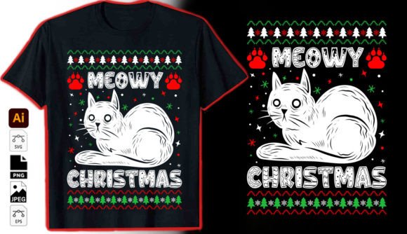 Meowy Christmas Graphic Vector: A Festive Design Essential