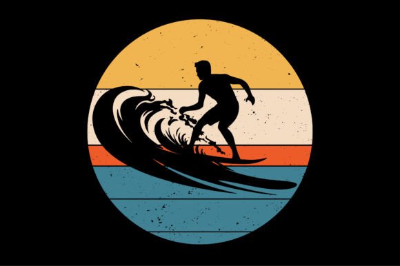 Sunset T-Shirt Graphic-Surfing: Capturing Vintage Coastline Vibes