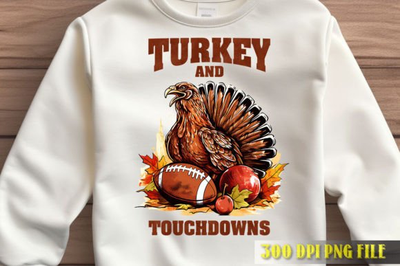Turkey and Touchdowns Graphic: A Bold Blend of Festive Spirit and Game Day Energy