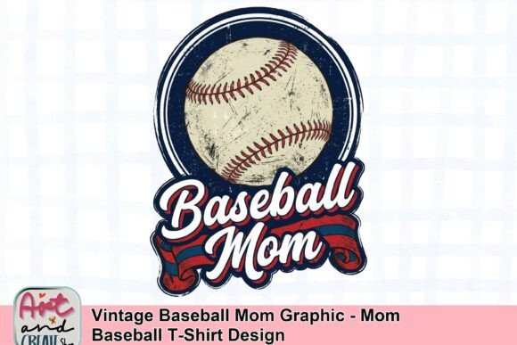 Vintage Baseball Mom Graphic: A Design Asset for Team Pride